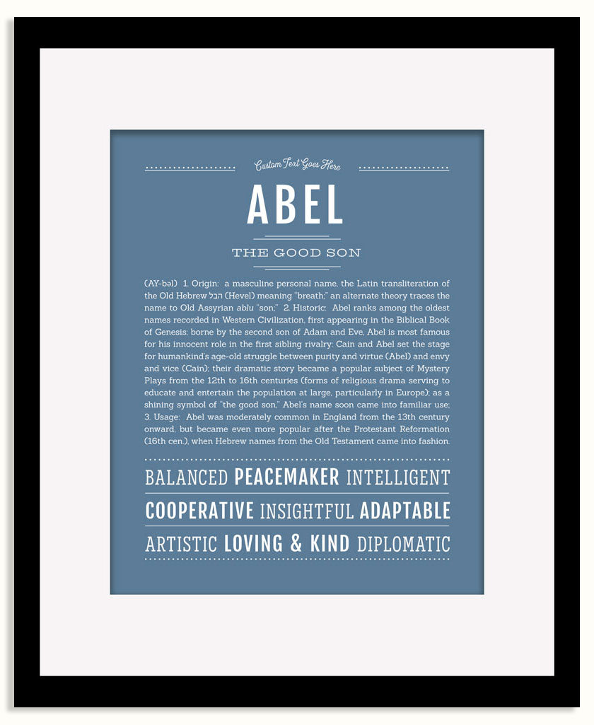 Frame Options | Steele Blue | Black Frame, Matted