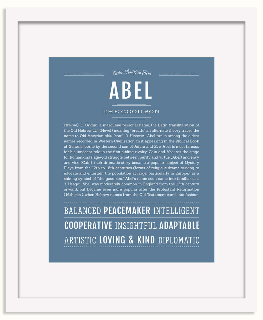 Frame Options | Steele Blue | White Frame, Matted