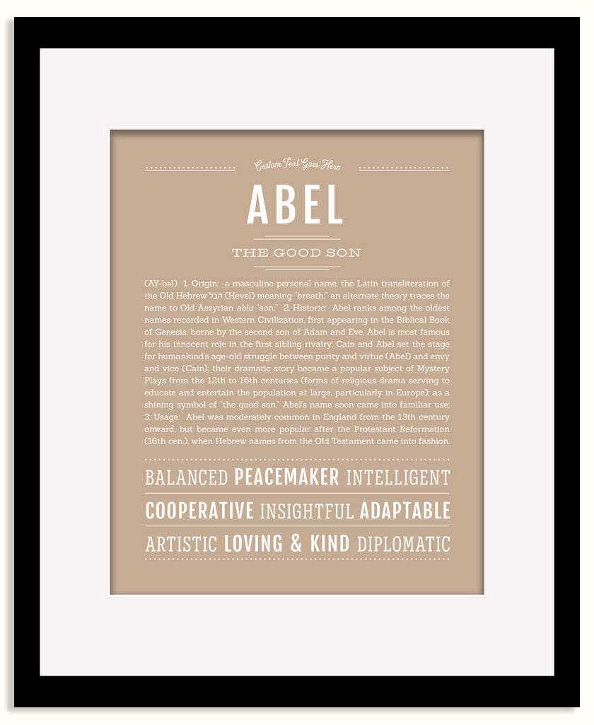 Frame Options | Tan | Black Frame, Matted