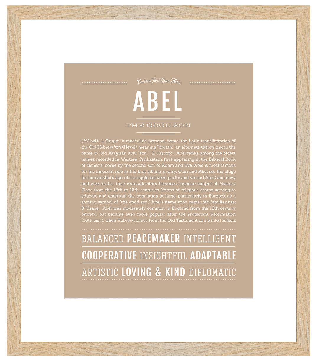 Frame Options | Tan | Maple Frame, Matted