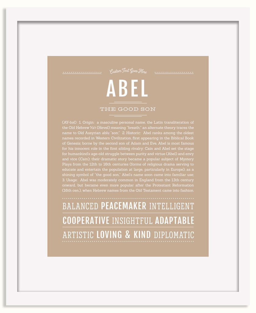 Frame Options | Tan | White Frame, Matted