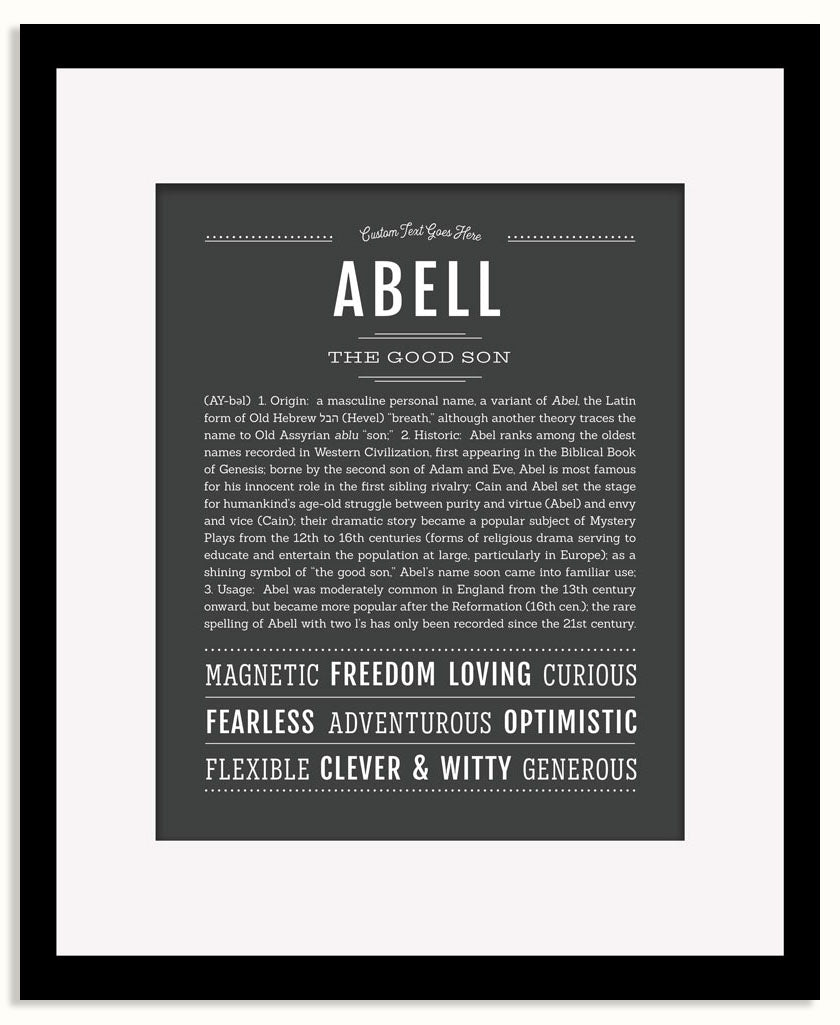Frame Options | Charcoal Gray | Black Frame, Matted