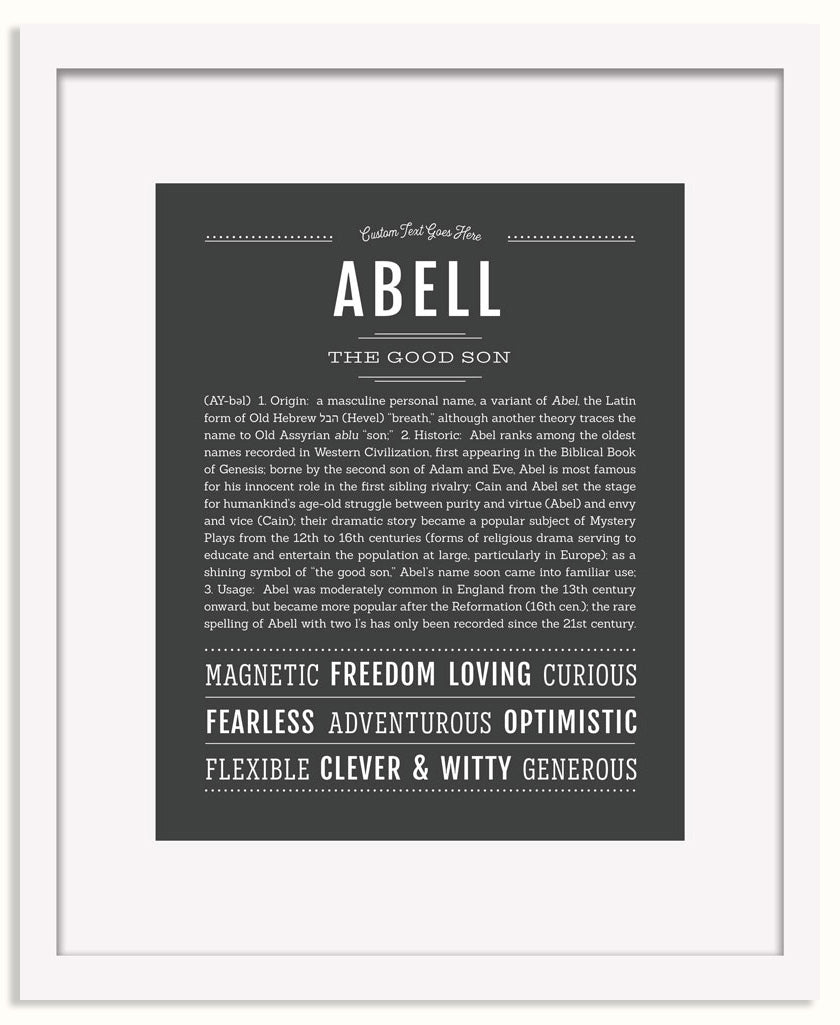 Frame Options | Charcoal Gray | White Frame, Matted
