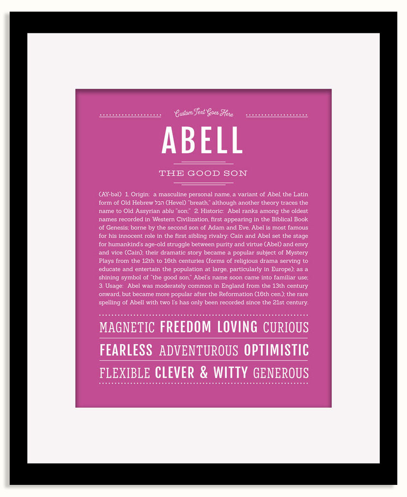 Frame Options | Dark Pink | Black Frame, Matted