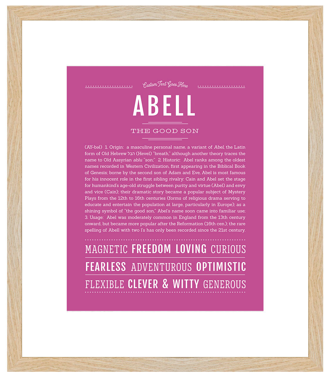 Frame Options | Dark Pink | Maple Frame, Matted