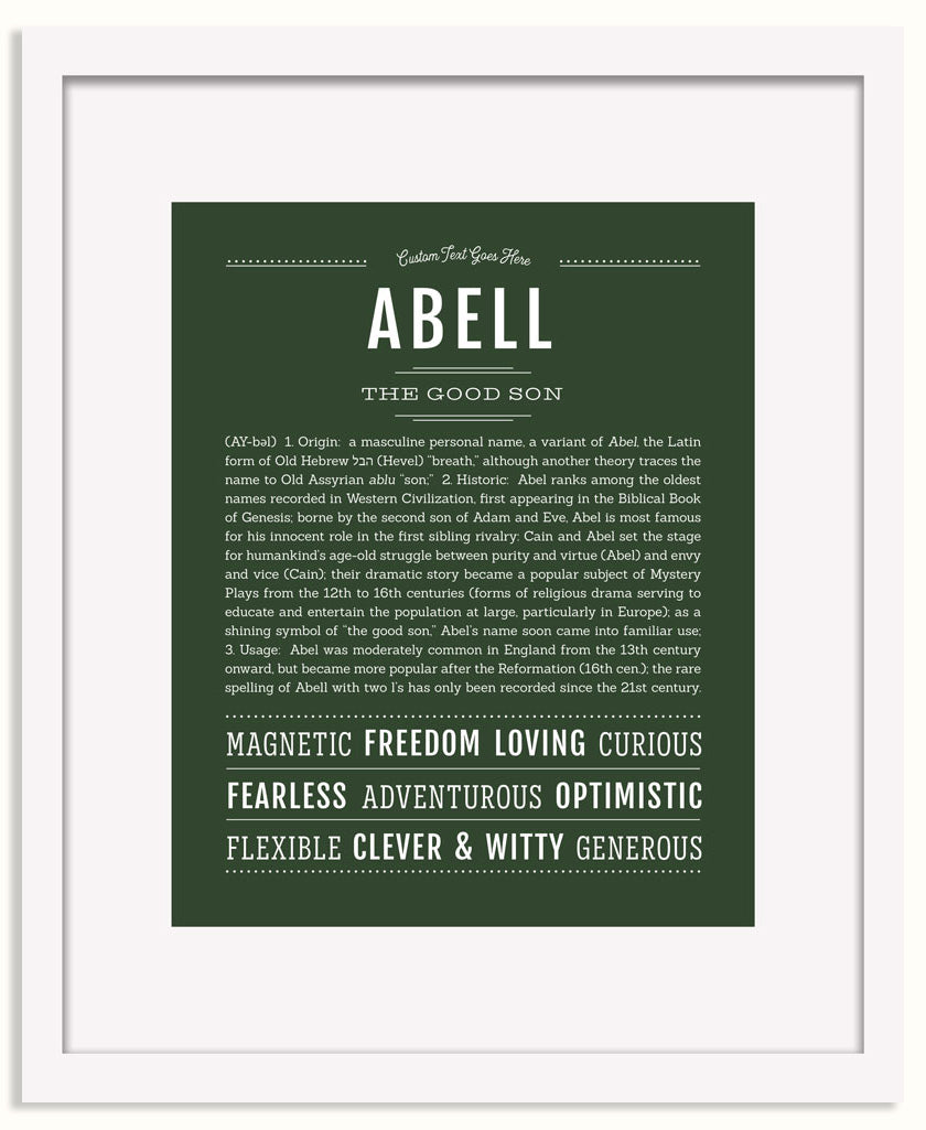 Frame Options | Deep Forest | White Frame, Matted