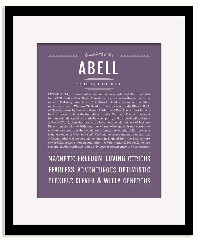 Frame Options | Deep Purple | Black Frame, Matted