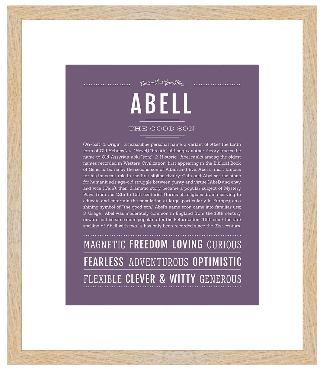 Frame Options | Deep Purple | Maple Frame, Matted