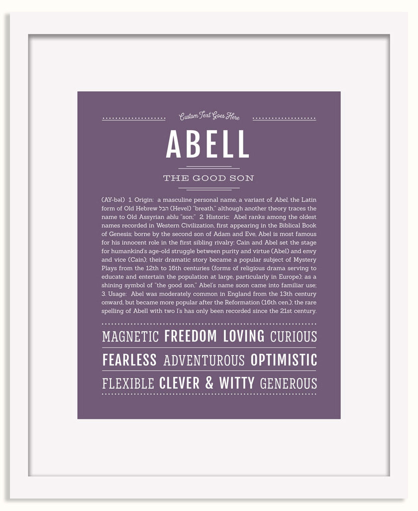 Frame Options | Deep Purple | White Frame, Matted