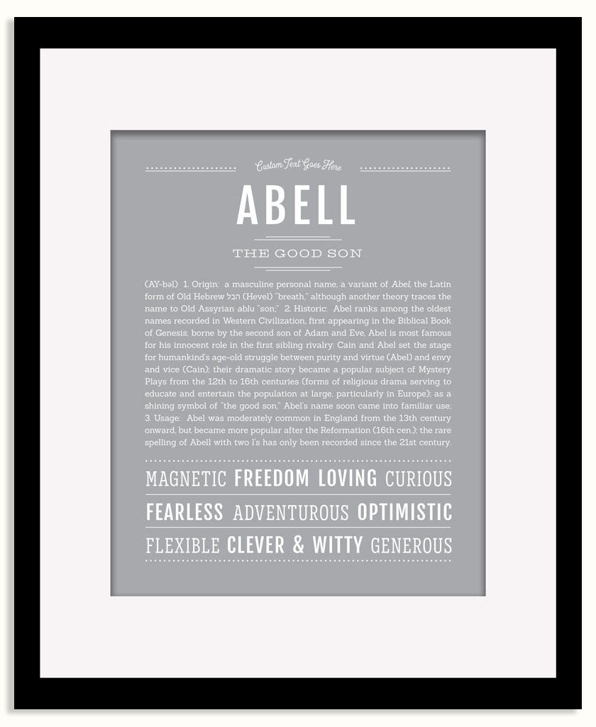 Frame Options | Light Gray | Black Frame, Matted