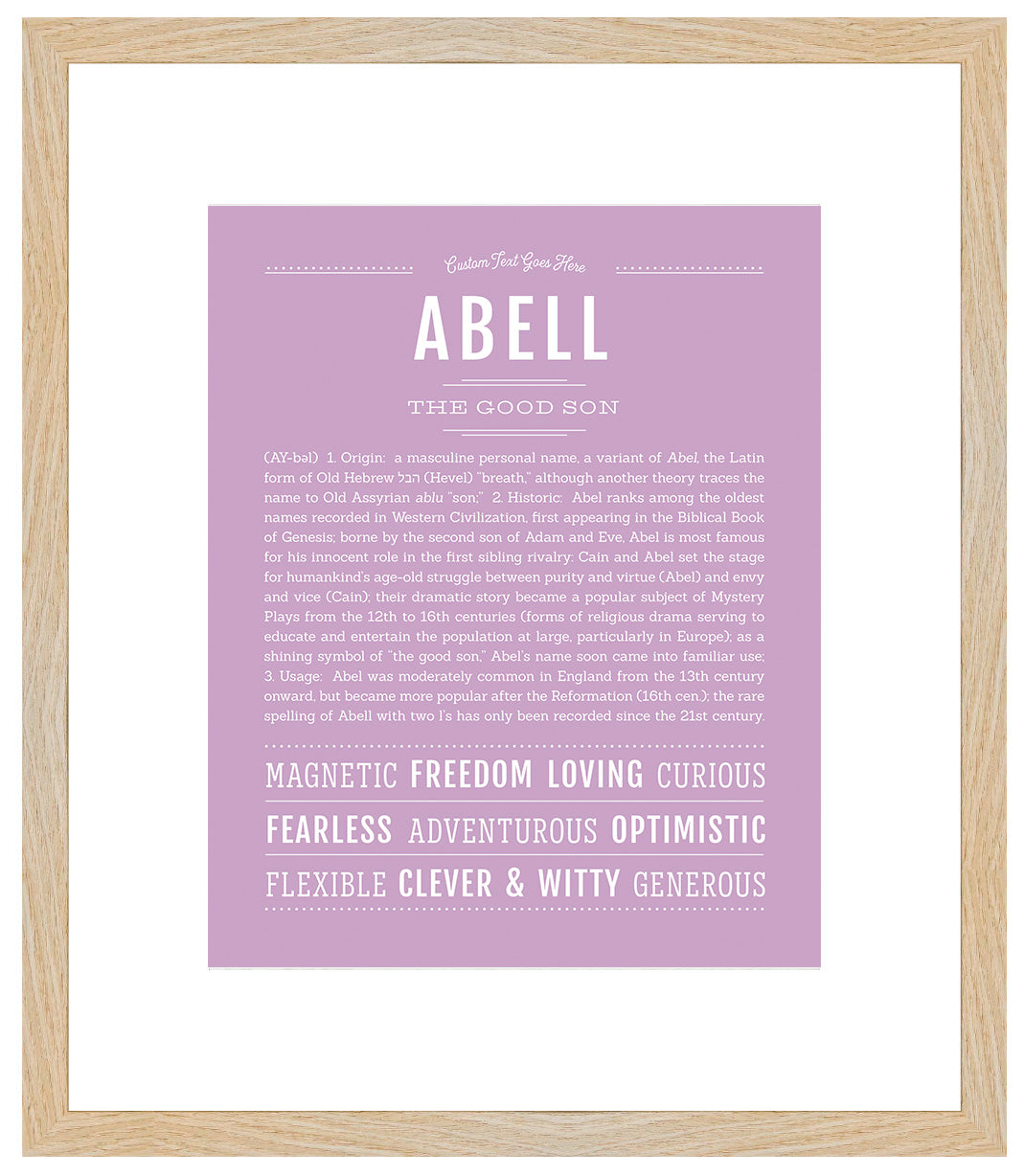 Frame Options | Lilac | Maple Frame, Matted