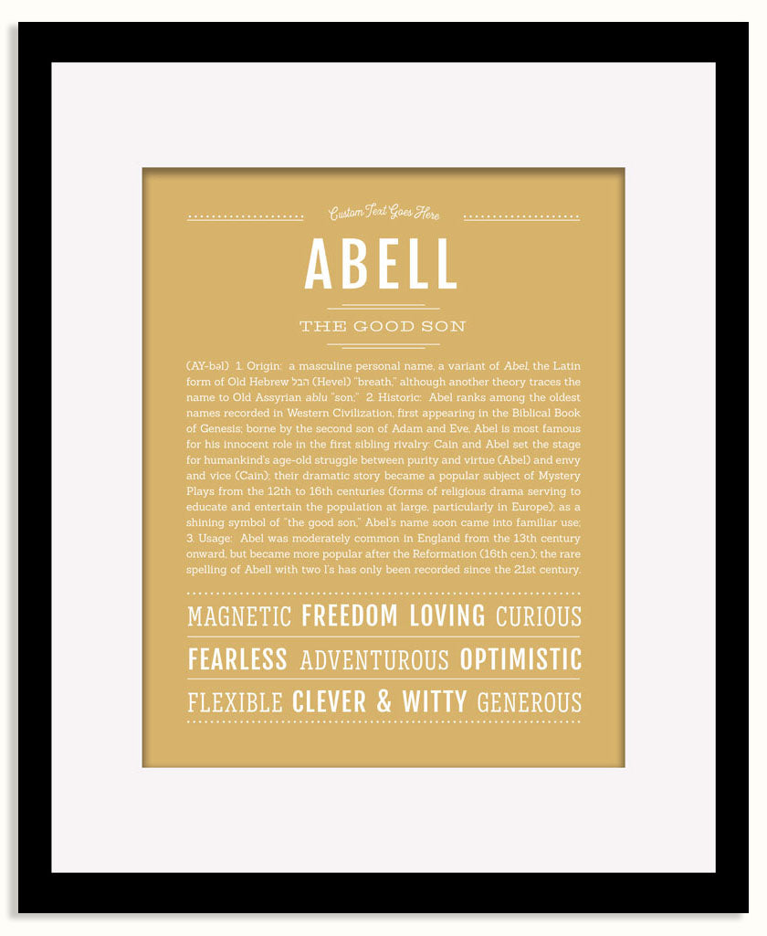 Frame Options | Matte Gold | Black Frame, Matted