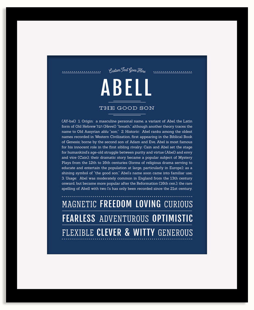 Frame Options | Midnight Blue | Black Frame, Matted
