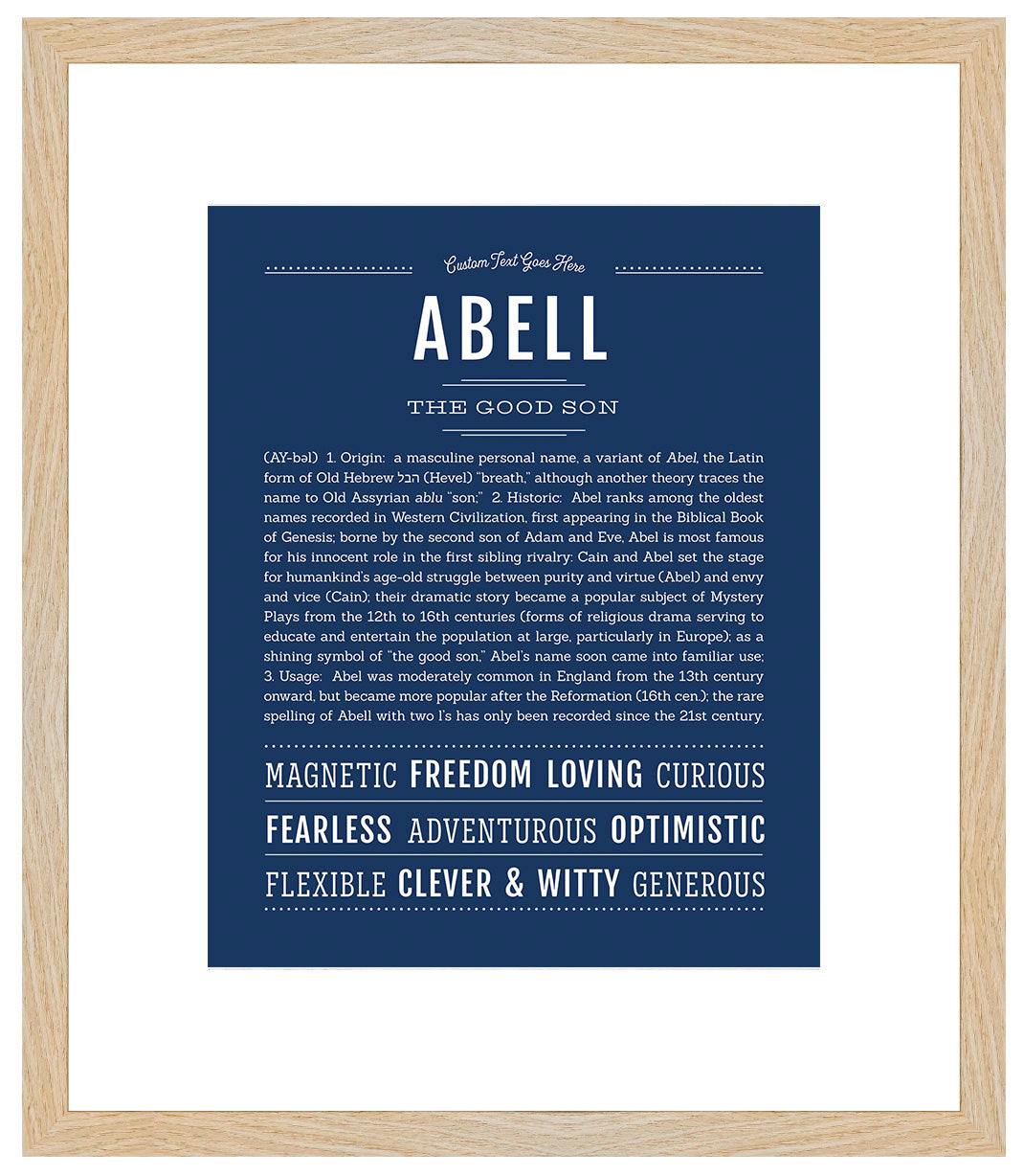 Frame Options | Midnight Blue | Maple Frame, Matted