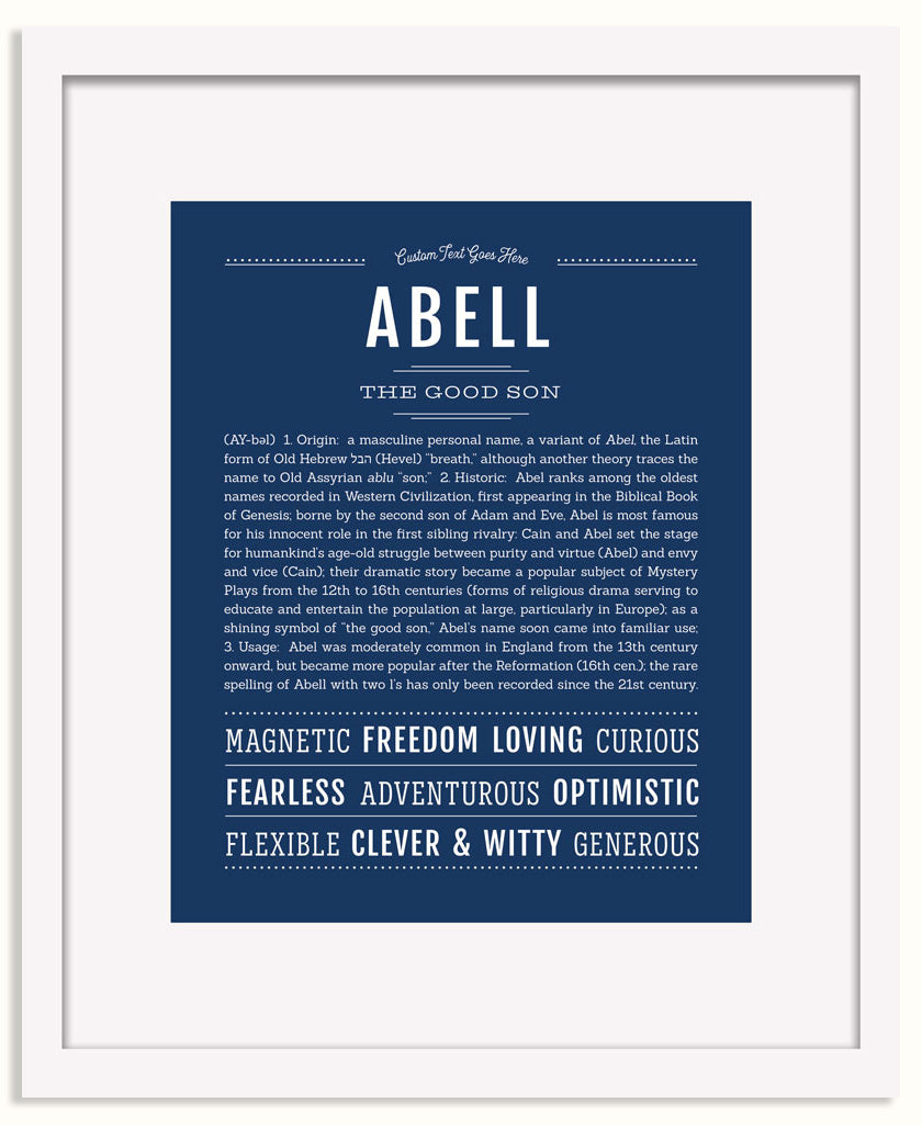 Frame Options | Midnight Blue | White Frame, Matted