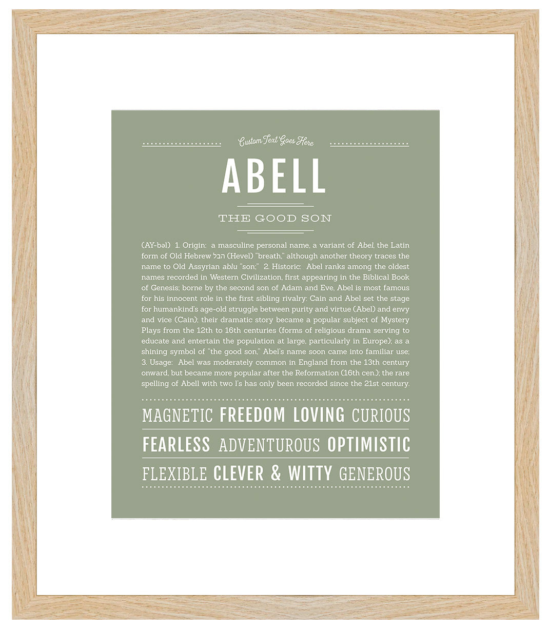 Frame Options | Sage | Maple Frame, Matted