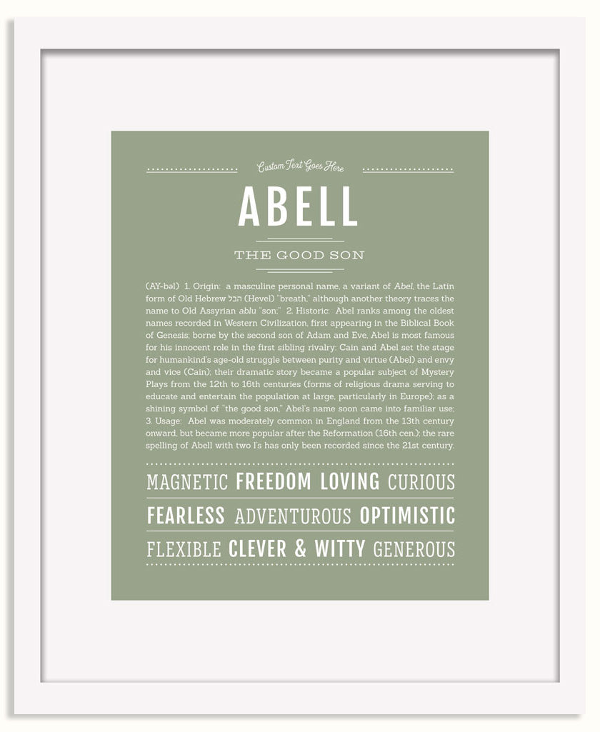 Frame Options | Sage | White Frame, Matted
