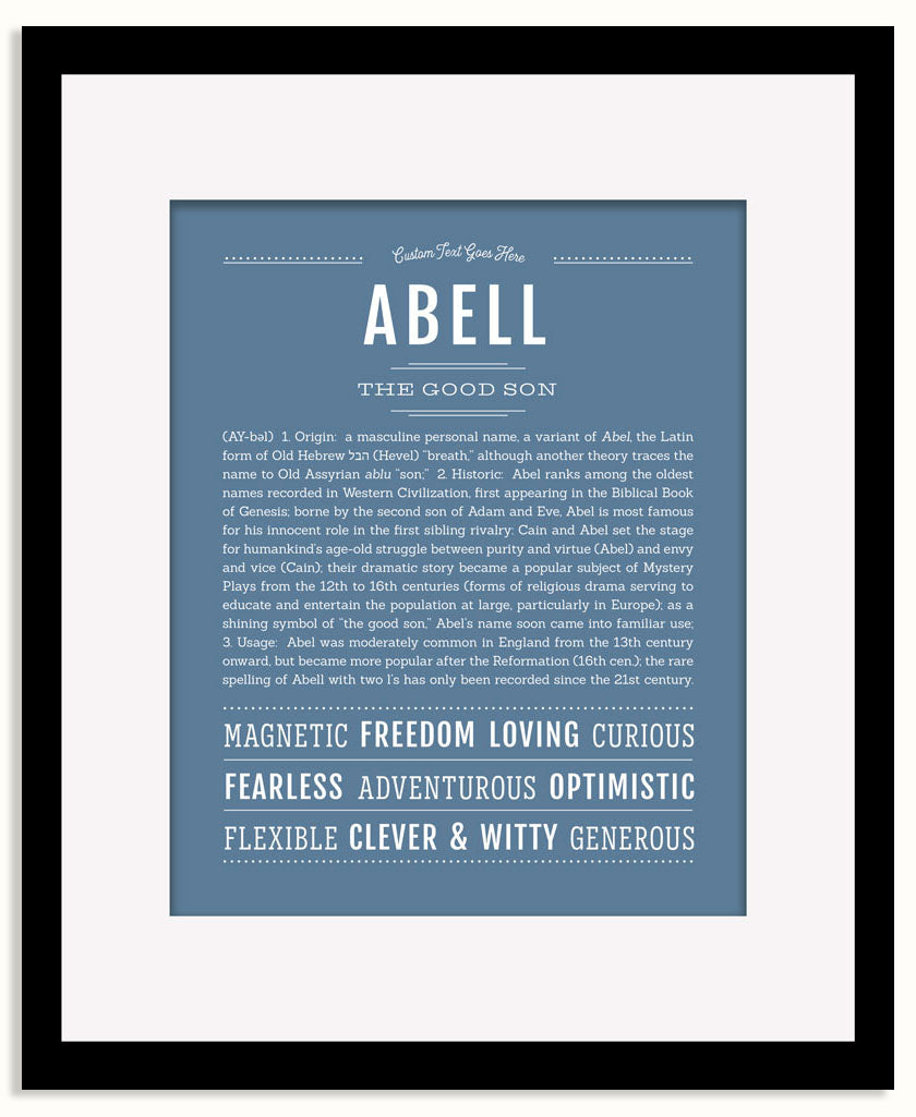 Frame Options | Steele Blue | Black Frame, Matted