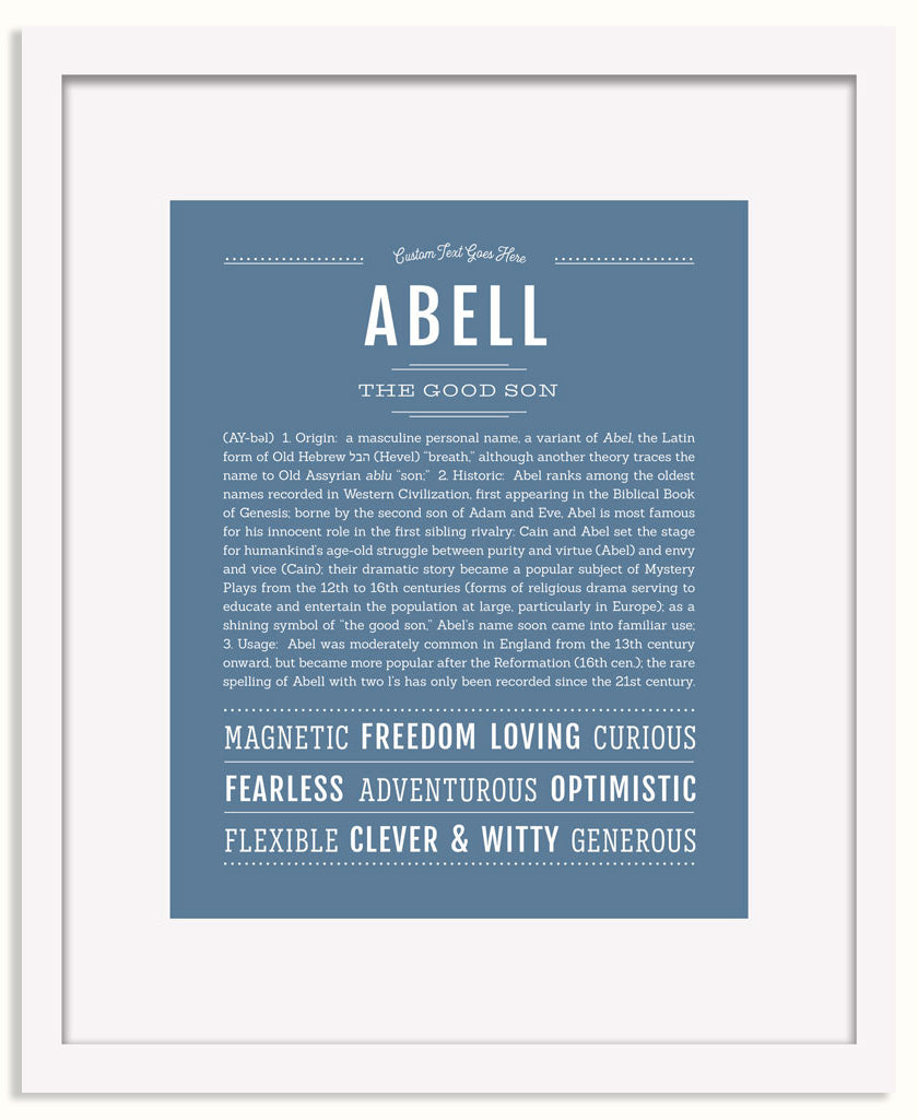 Frame Options | Steele Blue | White Frame, Matted