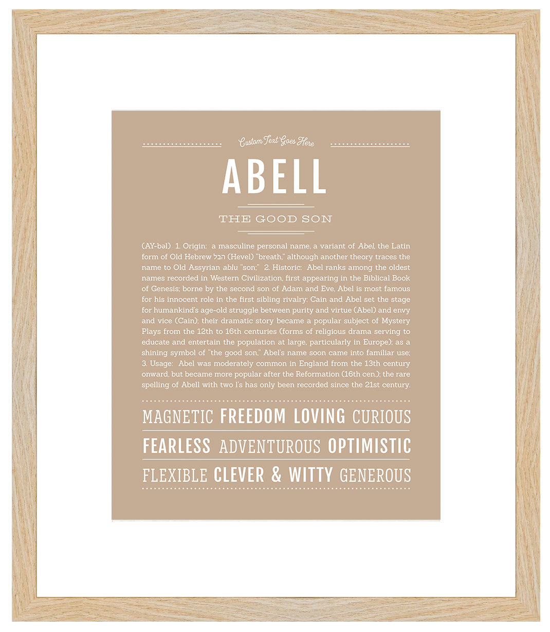 Frame Options | Tan | Maple Frame, Matted