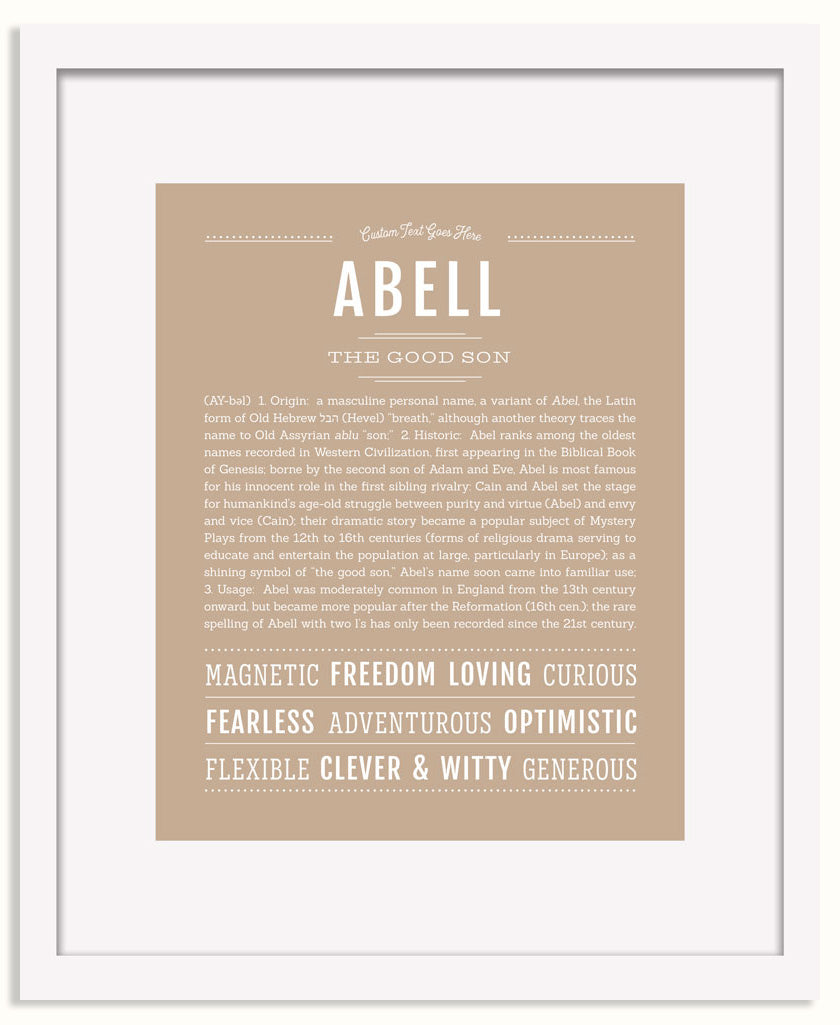 Frame Options | Tan | White Frame, Matted