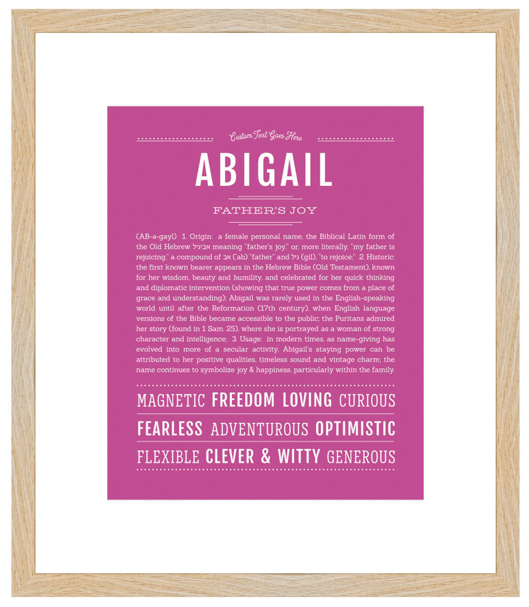 Frame Options | Dark Pink | Maple Frame, Matted