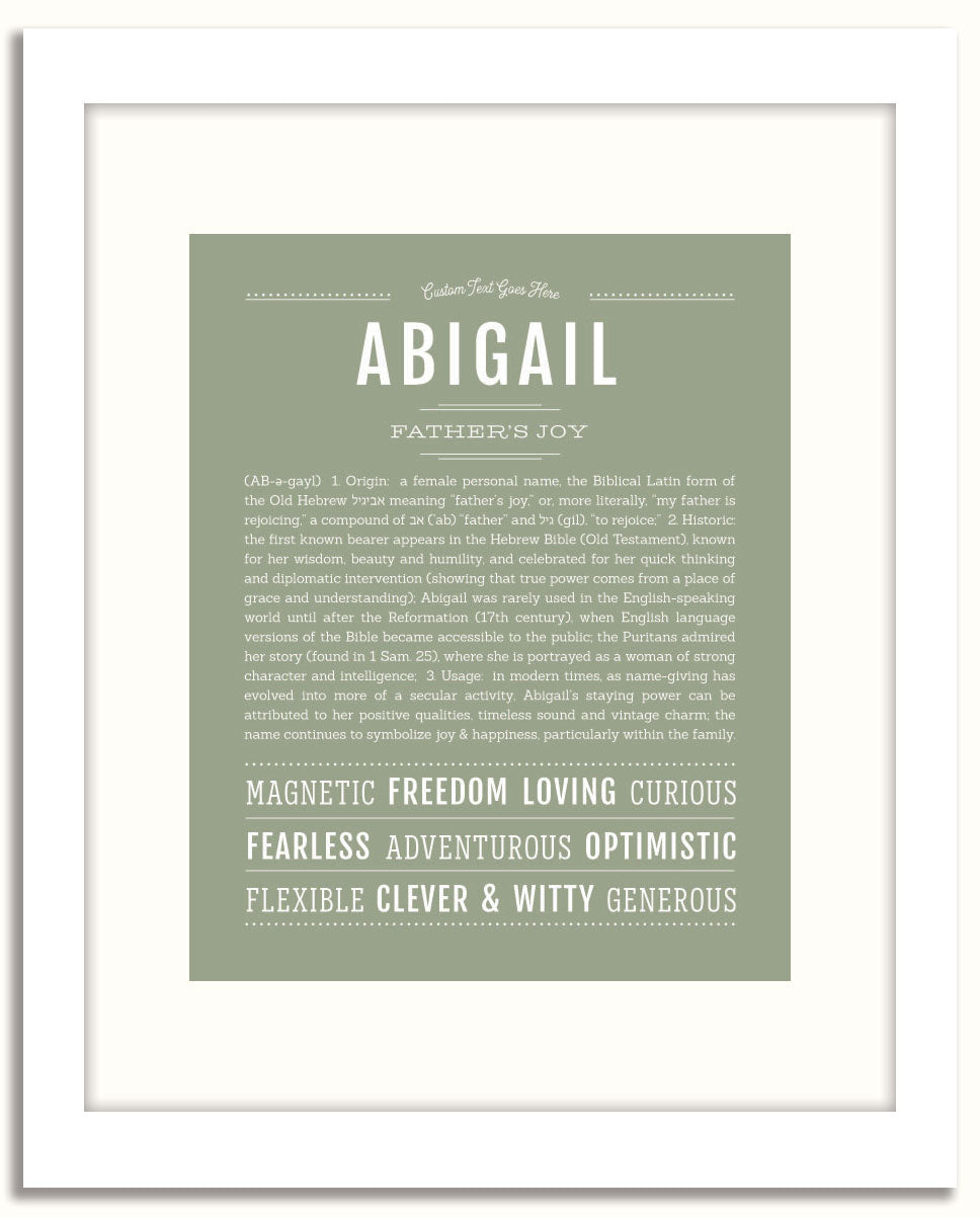 Frame Options | Sage | White Frame, Matted