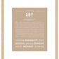 Aby | Name Art Print
