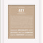Aby | Name Art Print