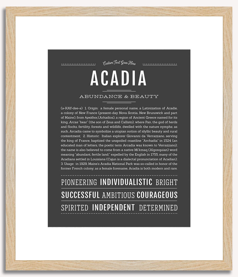 Acadia | Name Art Print