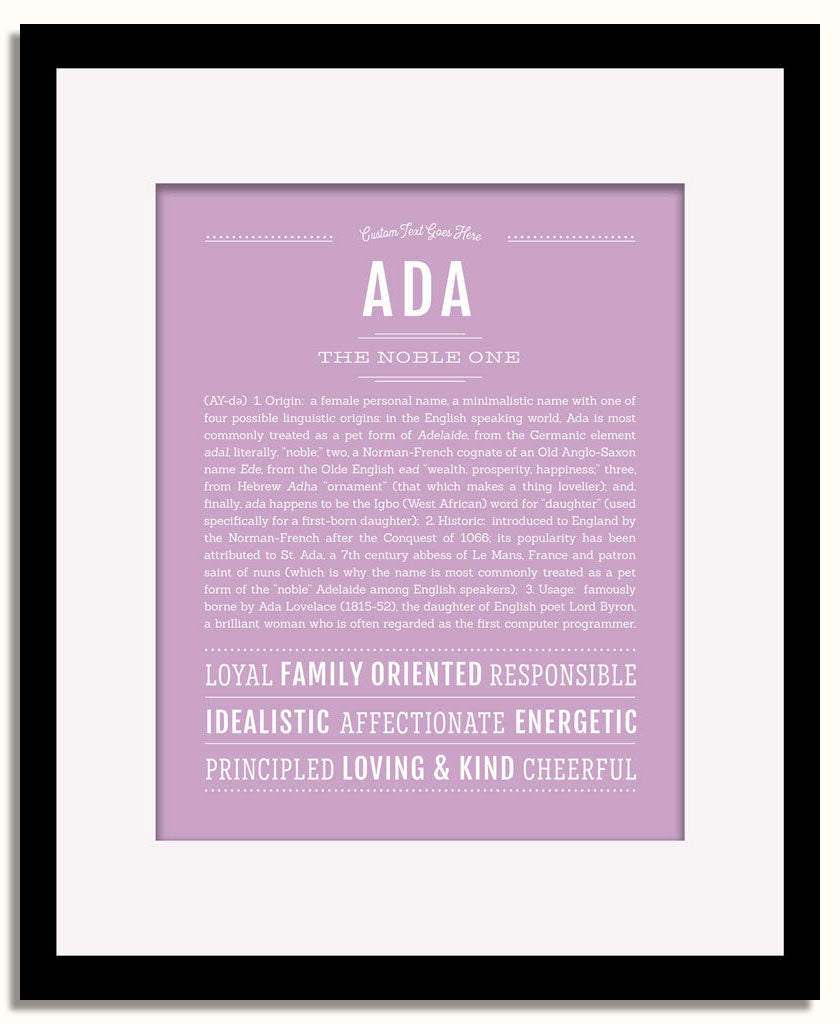 Frame Options | Lilac | Black Frame, Matted