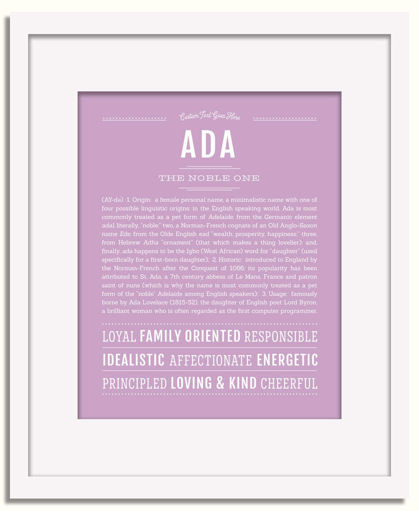 Frame Options | Lilac | White Frame, Matted