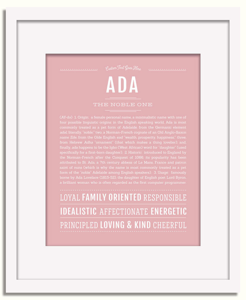 Frame Options | Dusty Rose | White Frame, Matted