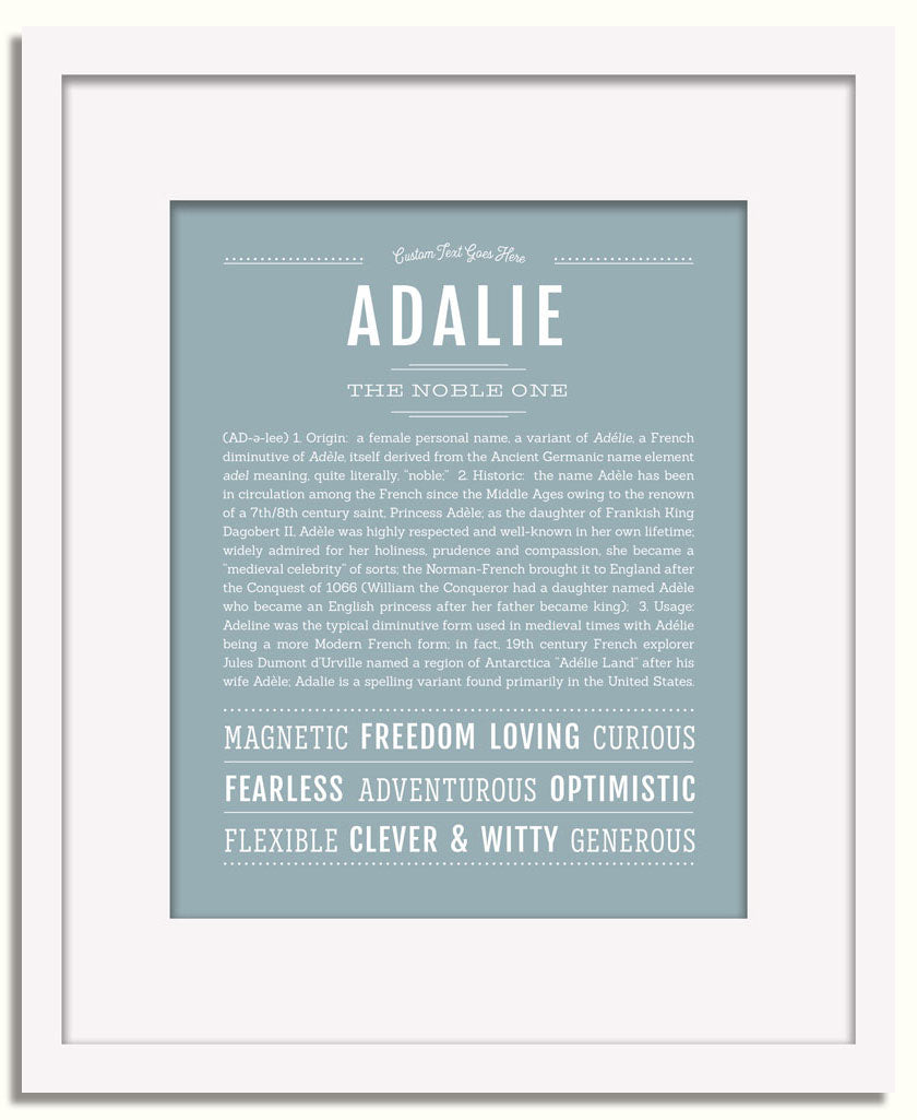 Frame Options | Powder Blue | White Frame, Matted