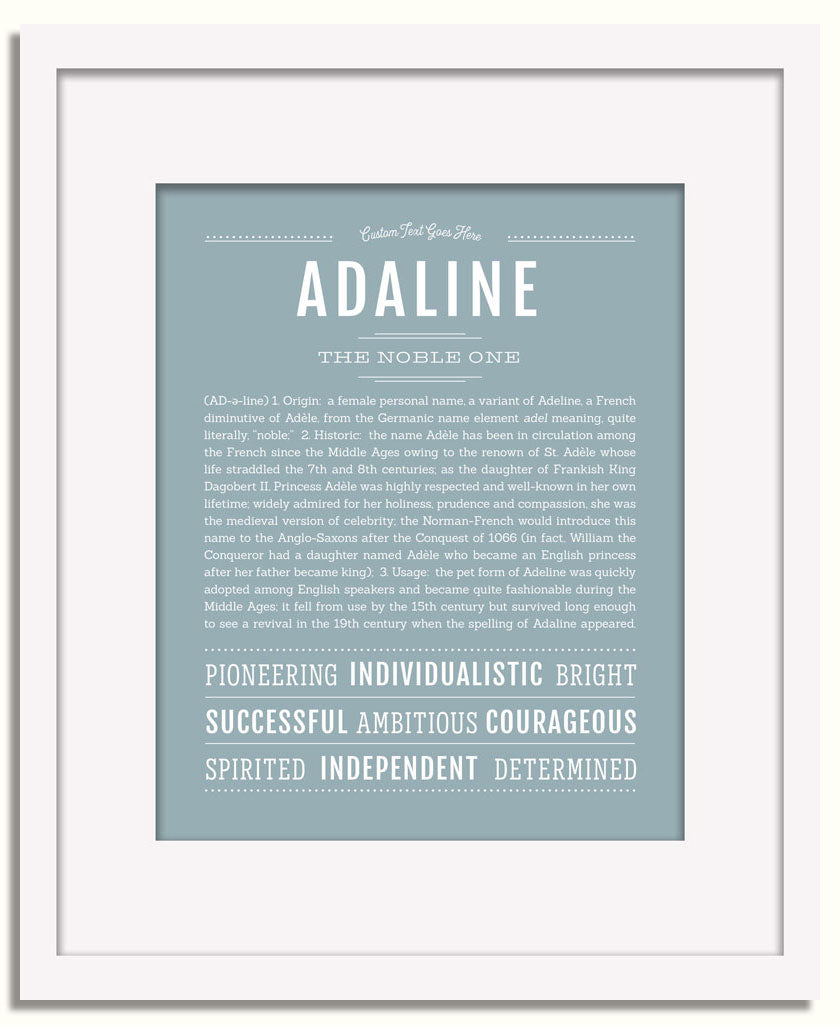 Frame Options | Powder Blue | White Frame, Matted