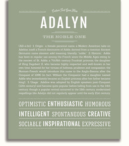 Adalyn | Name Art Print – Name Stories