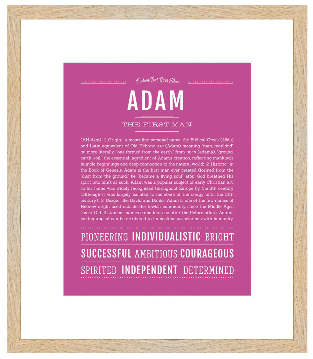 Frame Options | Dark Pink | Maple Frame, Matted