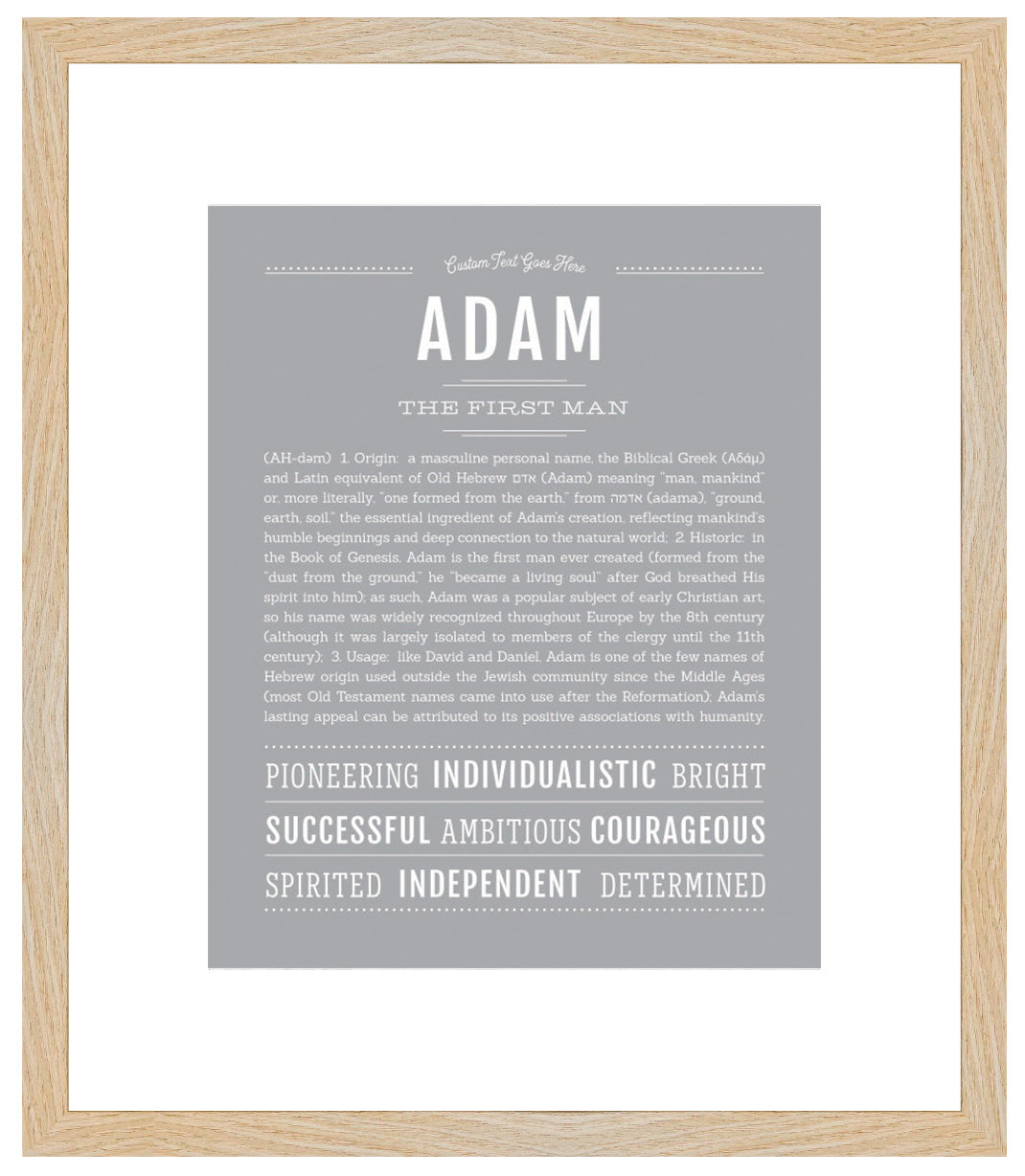 Frame Options | Light Gray | Maple Frame, Matted