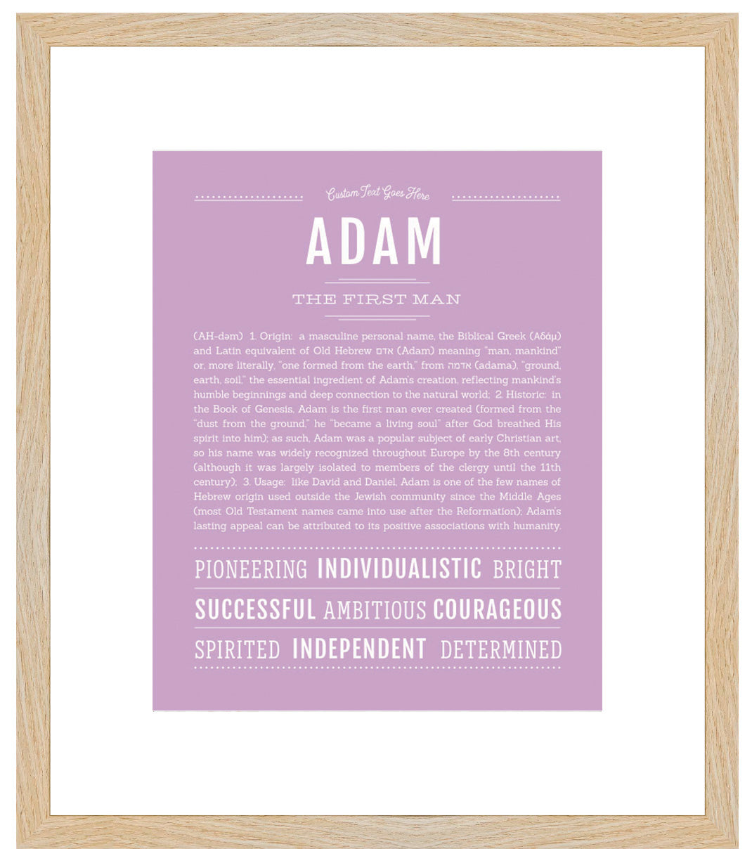 Frame Options | Lilac | Maple Frame, Matted