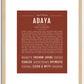 Adaya | Name Art Print