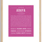 Adaya | Name Art Print