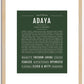 Adaya | Name Art Print