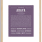 Adaya | Name Art Print