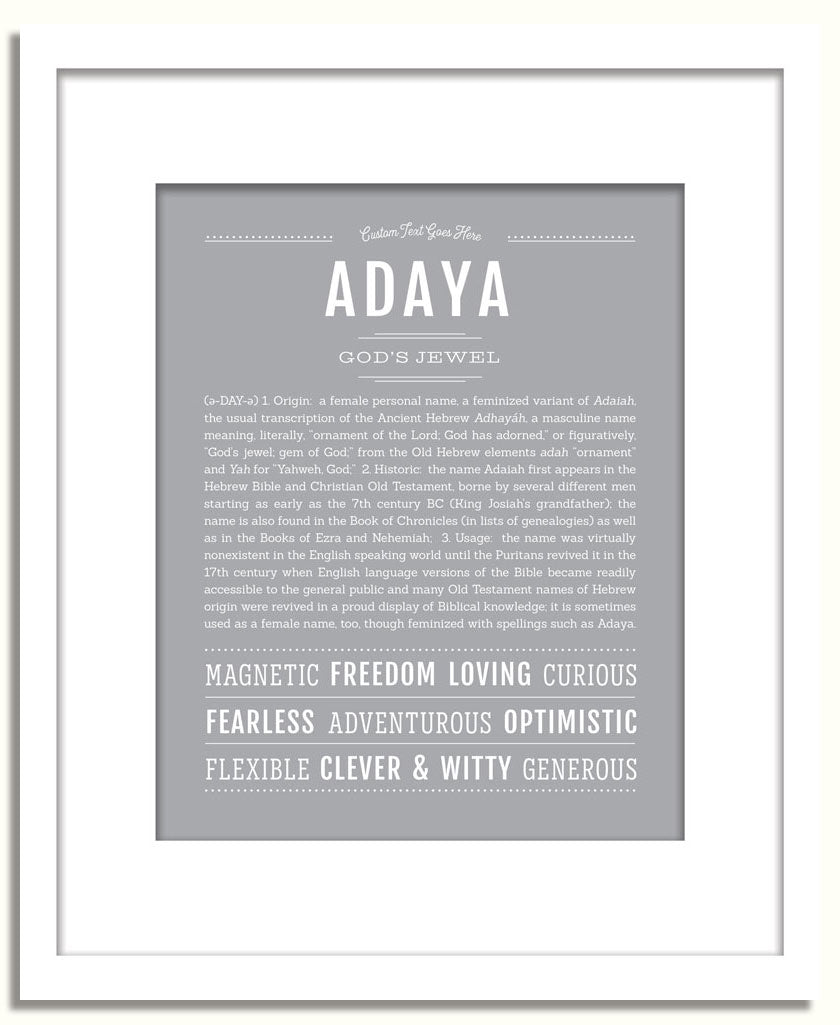 Frame Options | Light Gray | White Frame, Matted