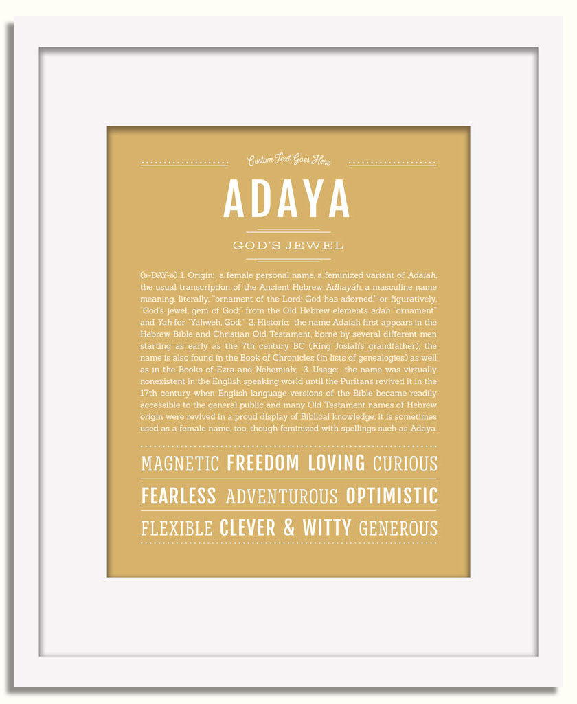 Frame Options | Matte Gold | White Frame, Matted