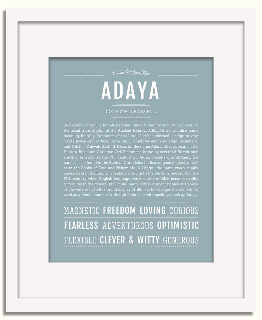 Frame Options | Powder Blue | White Frame, Matted