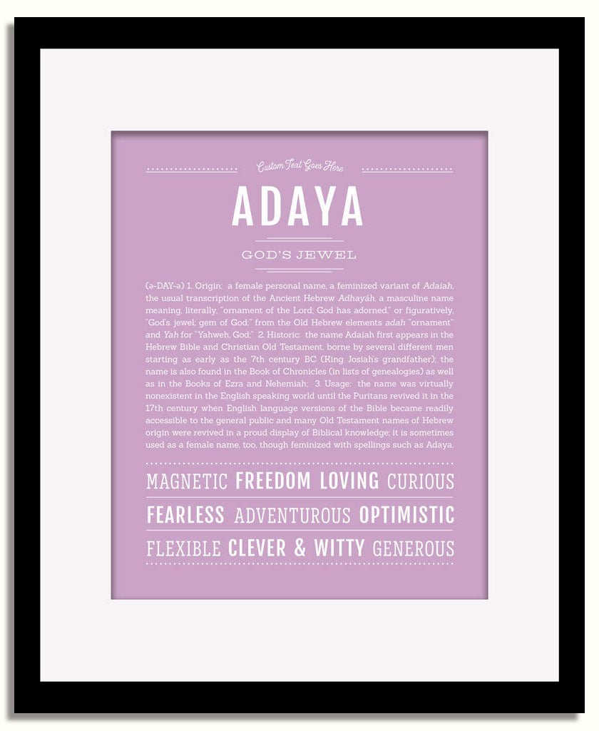 Frame Options | Lilac | Black Frame, Matted