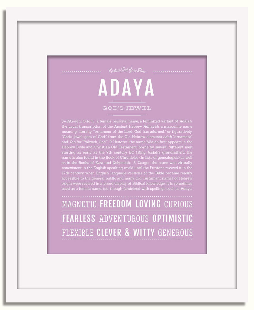 Frame Options | Lilac | White Frame, Matted