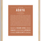 Adaya | Name Art Print