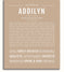 Addilyn Personalized Name Meaning Art Prints – Name Stories